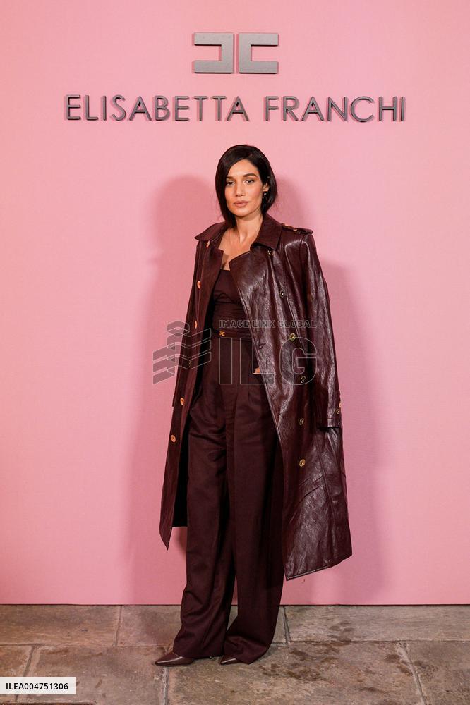 MFW - Guests At Elisabetta Franchi Fashion Show
