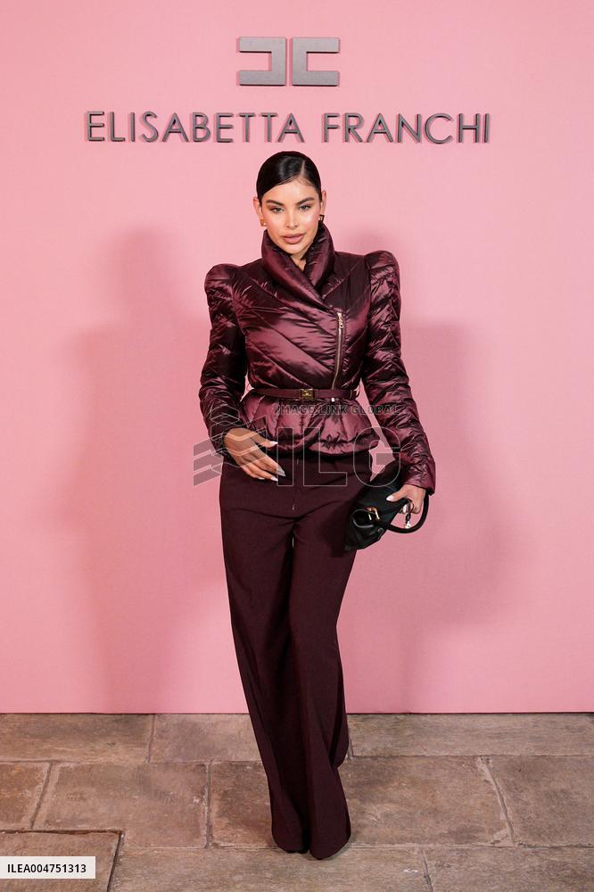 MFW - Guests At Elisabetta Franchi Fashion Show