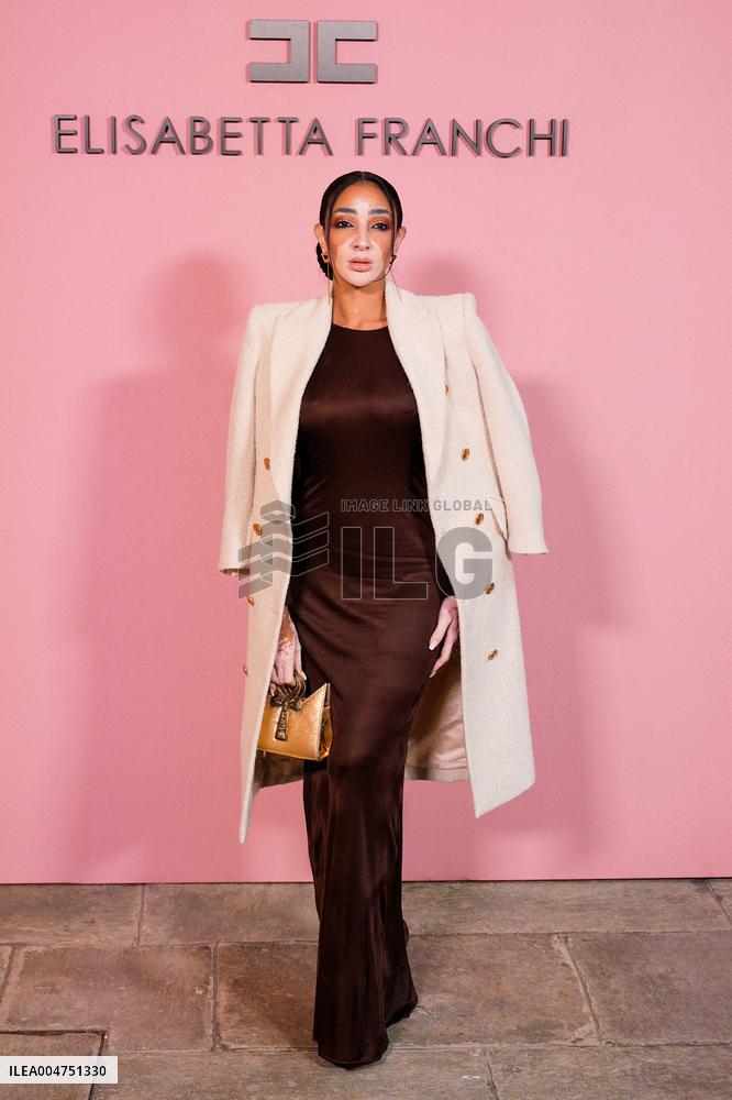 MFW - Guests At Elisabetta Franchi Fashion Show