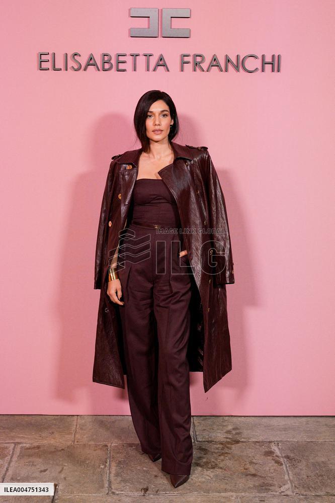 MFW - Guests At Elisabetta Franchi Fashion Show