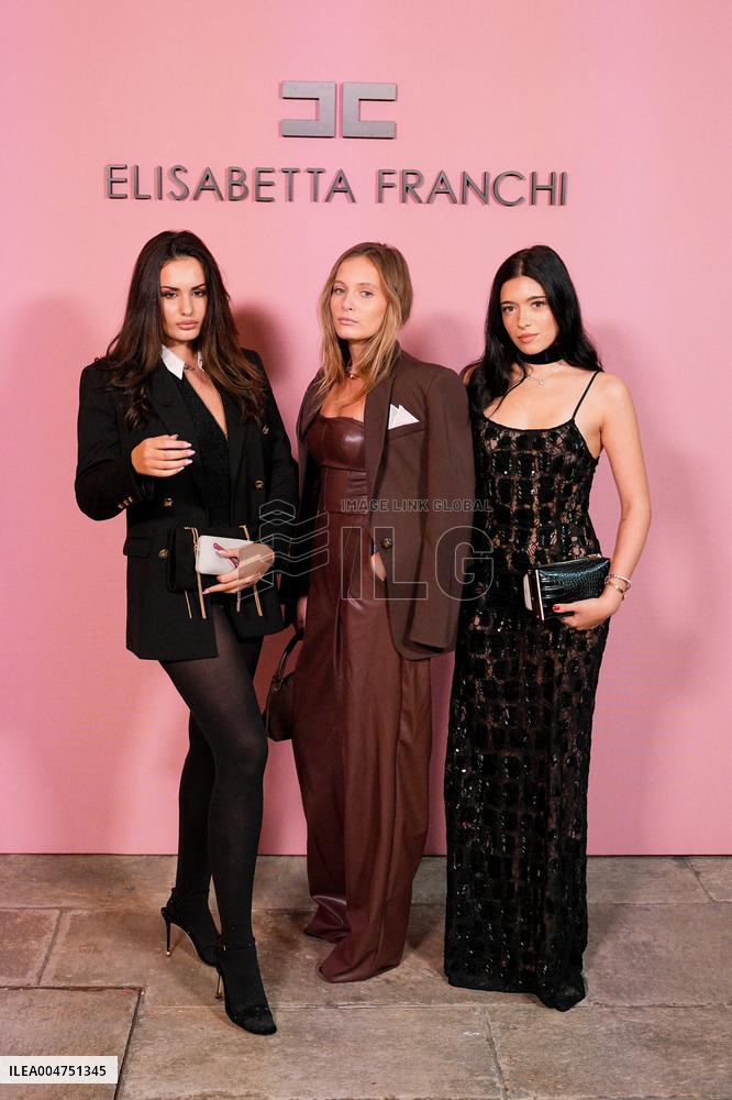 MFW - Guests At Elisabetta Franchi Fashion Show