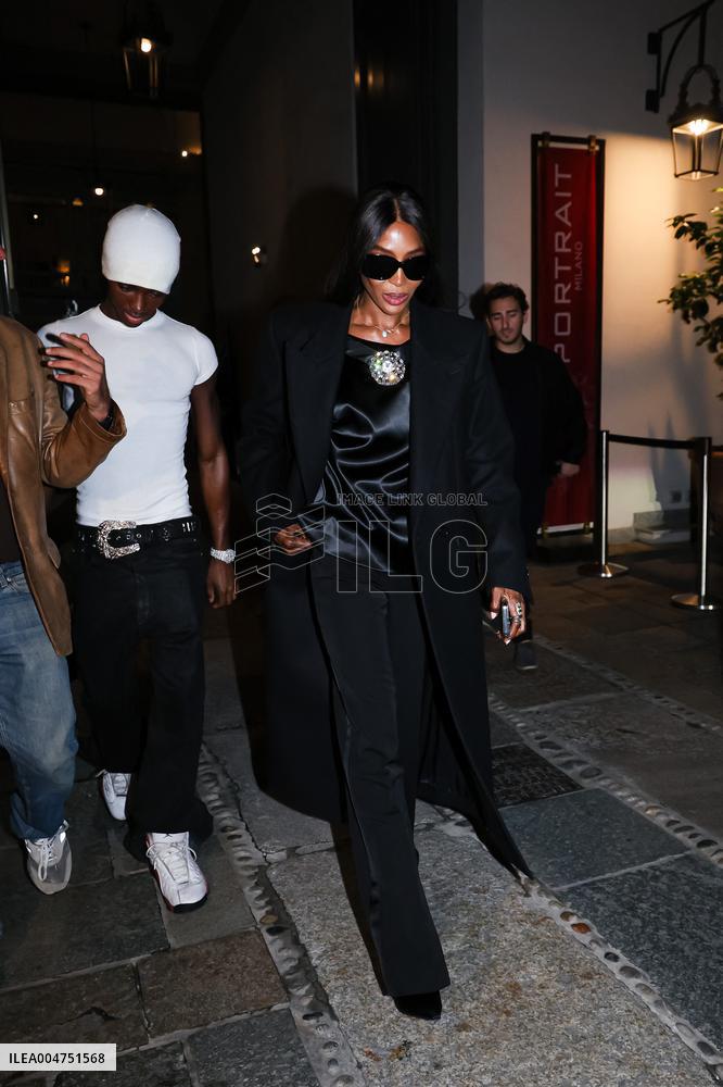 MFW - Naomi Campbell Arrives At EE72 Magazine Launch Party