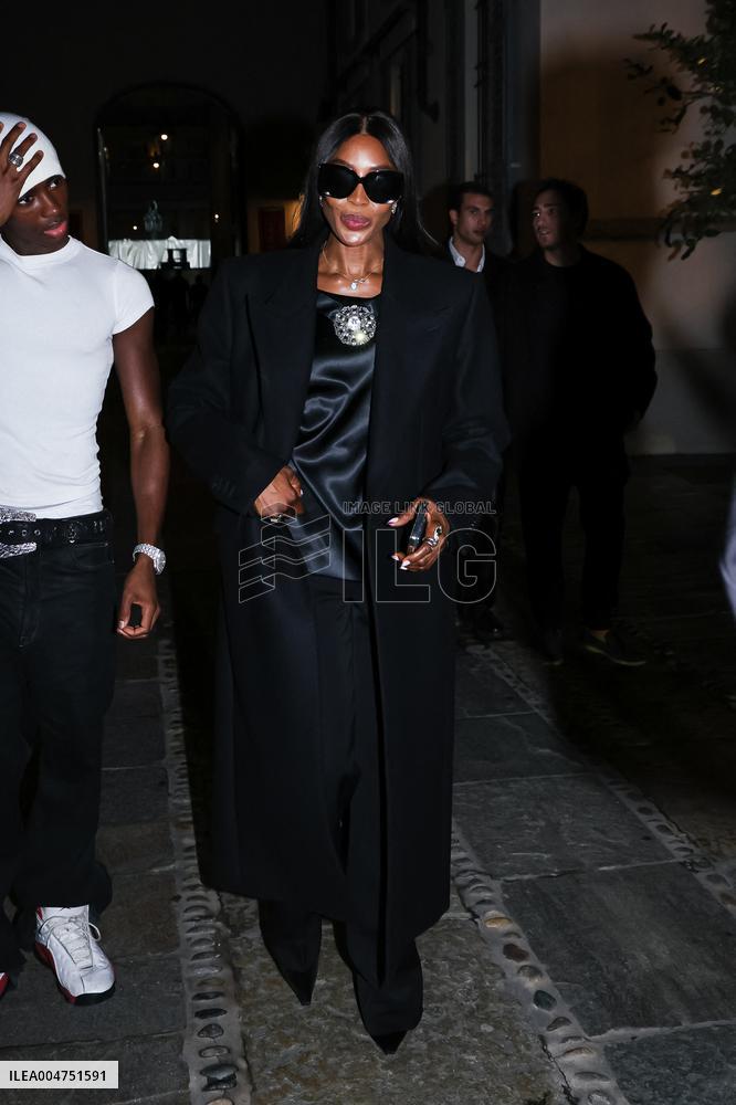 MFW - Naomi Campbell Arrives At EE72 Magazine Launch Party