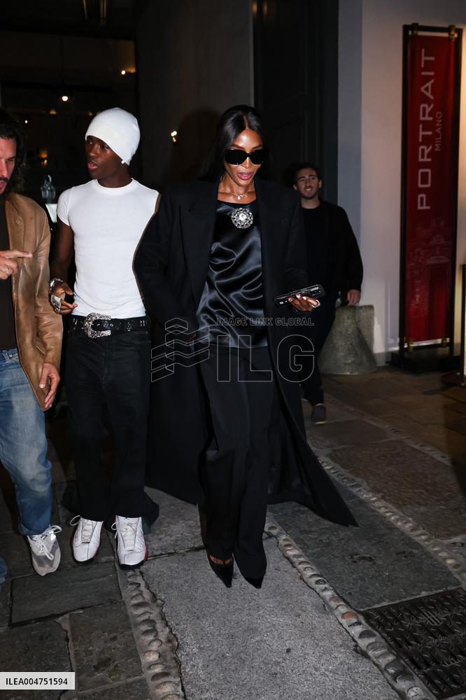MFW - Naomi Campbell Arrives At EE72 Magazine Launch Party