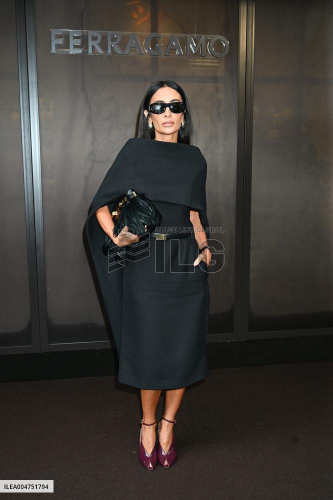 MFW - Guests At Ferragamo Fashion Show