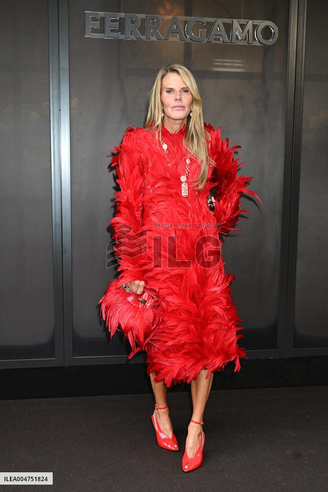 MFW - Guests At Ferragamo Fashion Show