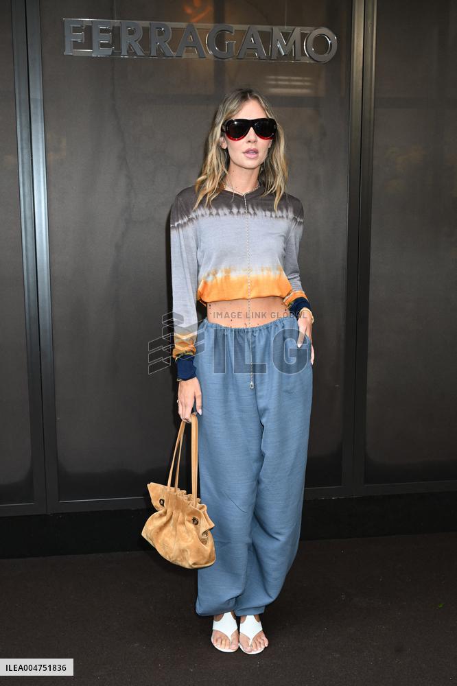 MFW - Guests At Ferragamo Fashion Show