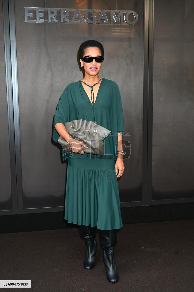 MFW - Guests At Ferragamo Fashion Show