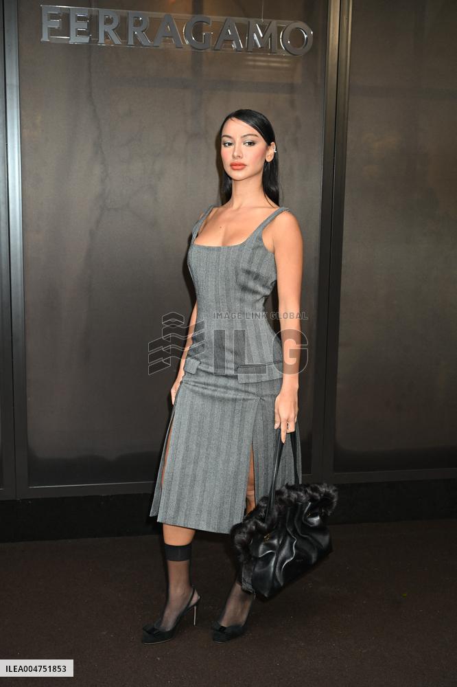 MFW - Guests At Ferragamo Fashion Show