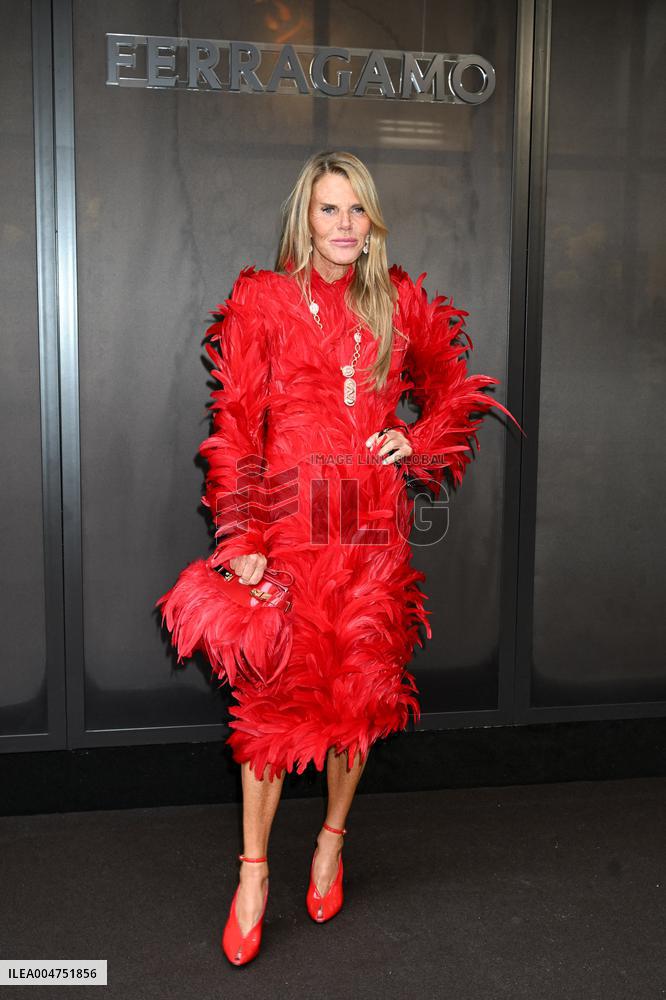 MFW - Guests At Ferragamo Fashion Show