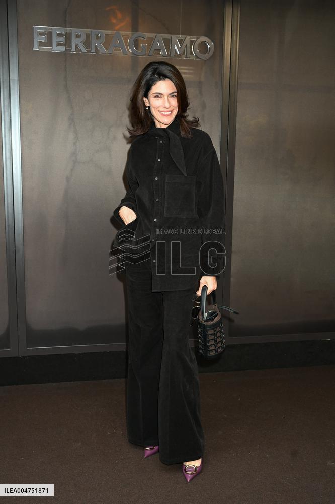 MFW - Guests At Ferragamo Fashion Show