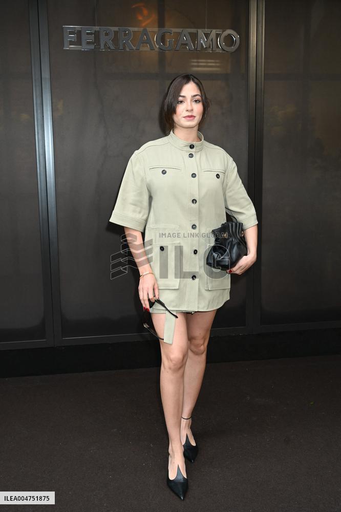 MFW - Guests At Ferragamo Fashion Show