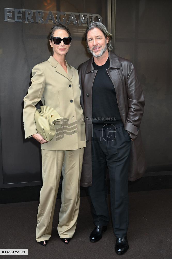 MFW - Guests At Ferragamo Fashion Show