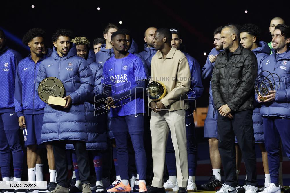 Ousmane Dembele Presents Ballon d'Or At PSG v Auxerre Match - Paris