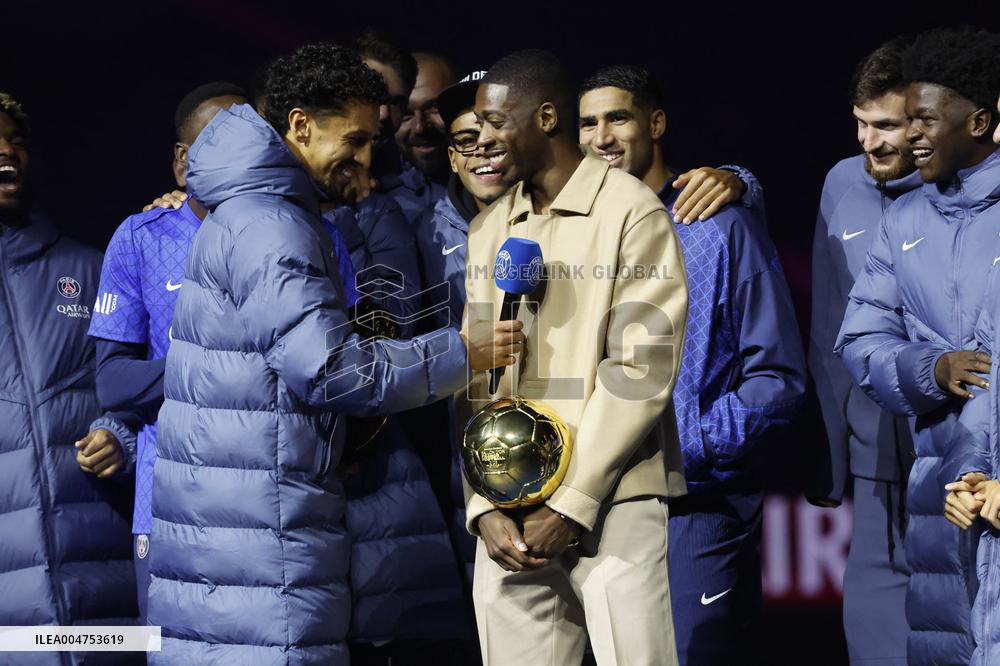 Ousmane Dembele Presents Ballon d'Or At PSG v Auxerre Match - Paris
