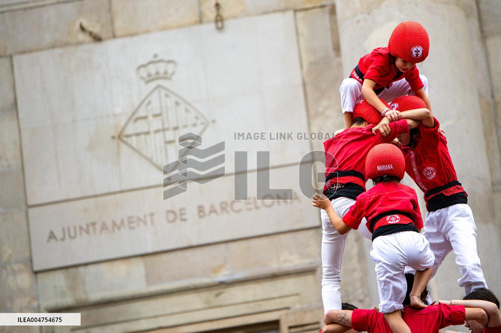 The Castellers day of La Merce Celebrations - Barcelona