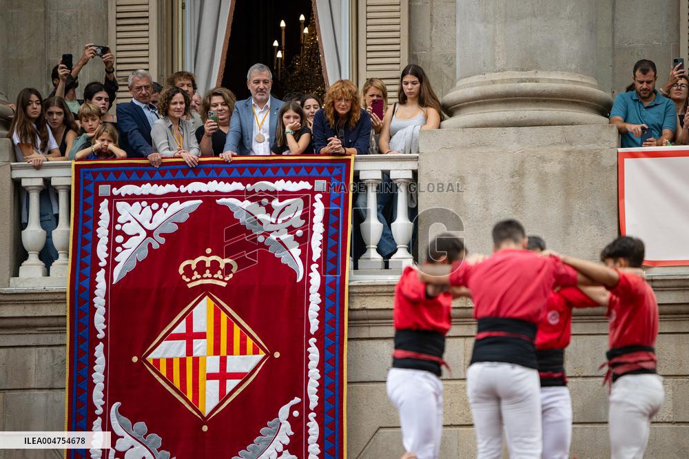 The Castellers day of La Merce Celebrations - Barcelona
