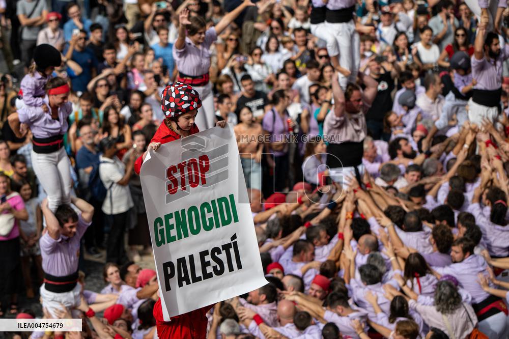 The Castellers day of La Merce Celebrations - Barcelona