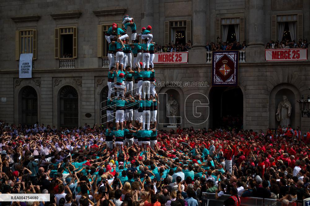 The Castellers day of La Merce Celebrations - Barcelona