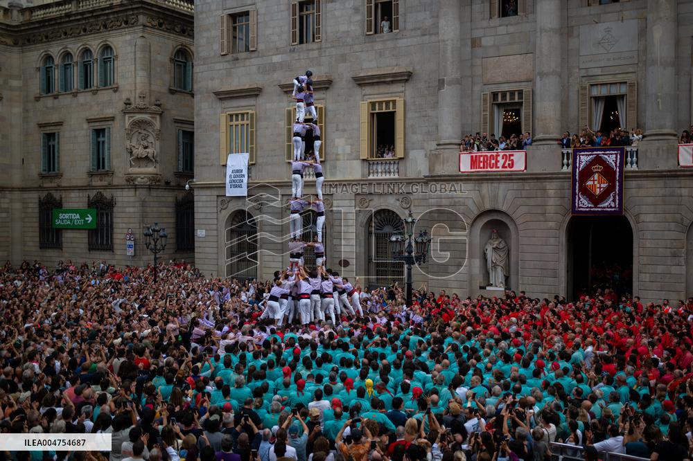 The Castellers day of La Merce Celebrations - Barcelona