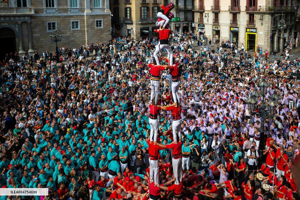 The Castellers day of La Merce Celebrations - Barcelona