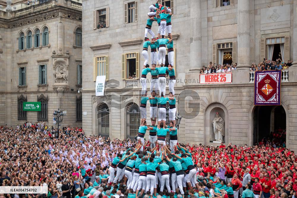 The Castellers day of La Merce Celebrations - Barcelona