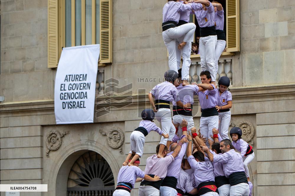 The Castellers day of La Merce Celebrations - Barcelona