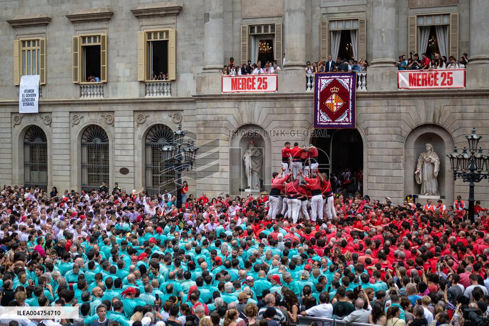 The Castellers day of La Merce Celebrations - Barcelona