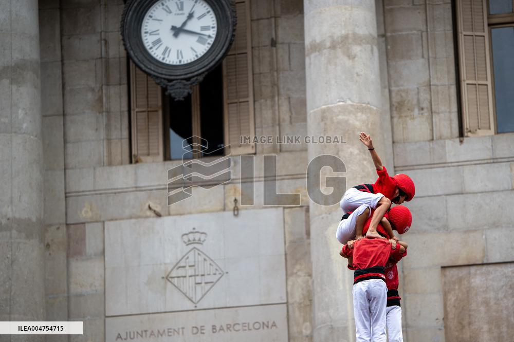 The Castellers day of La Merce Celebrations - Barcelona