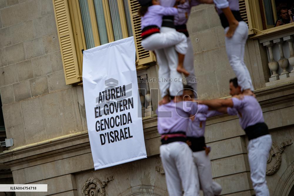 The Castellers day of La Merce Celebrations - Barcelona