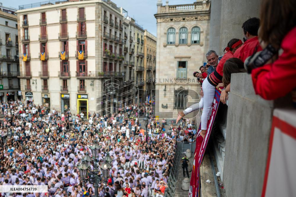 The Castellers day of La Merce Celebrations - Barcelona