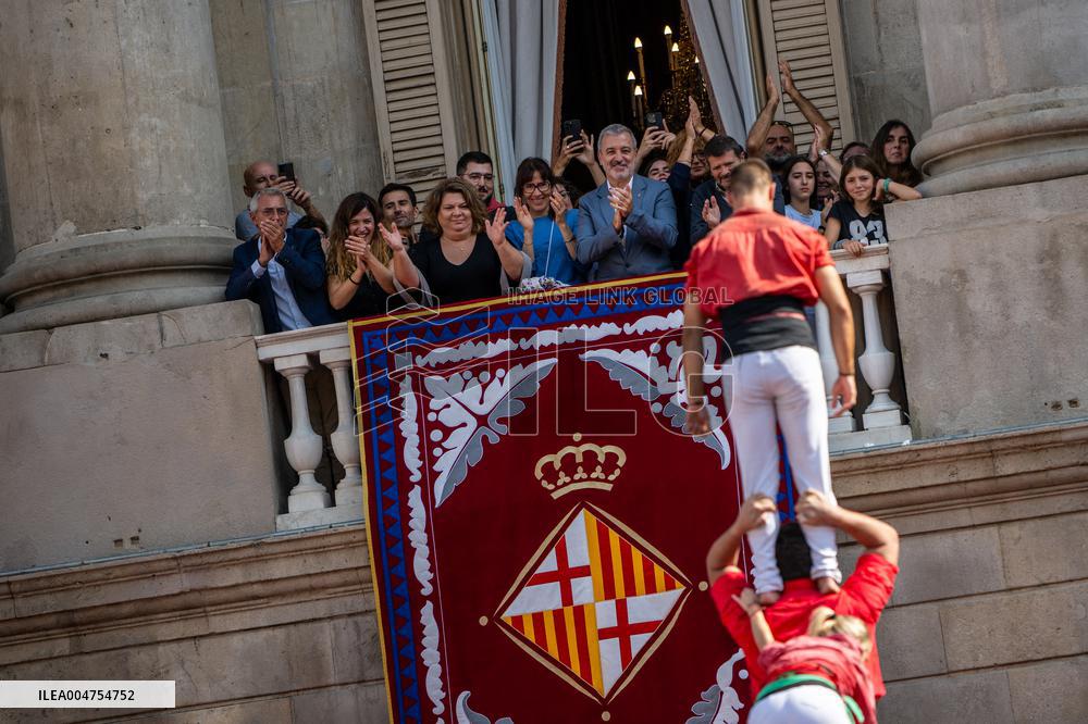 The Castellers day of La Merce Celebrations - Barcelona
