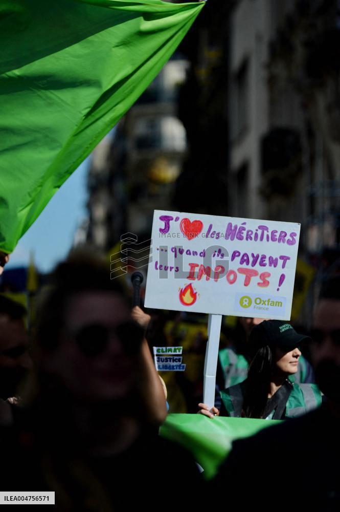 Climate Marches Held In Paris - France