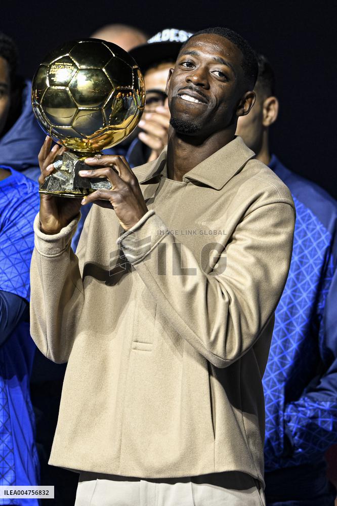 Ousmane Dembele Presents Ballon d'Or At PSG v Auxerre Match - Paris