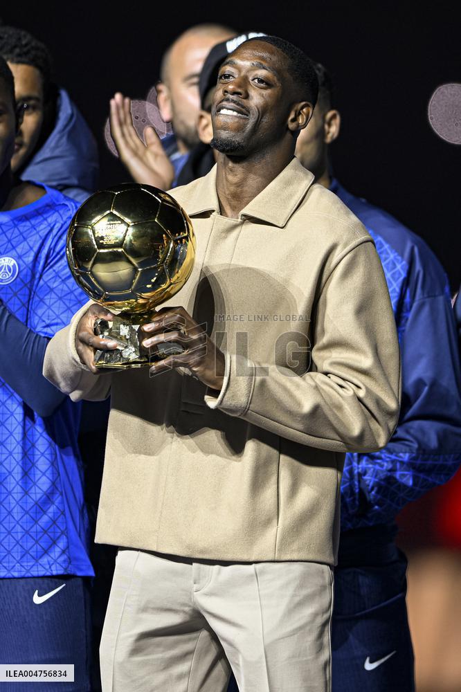 Ousmane Dembele Presents Ballon d'Or At PSG v Auxerre Match - Paris