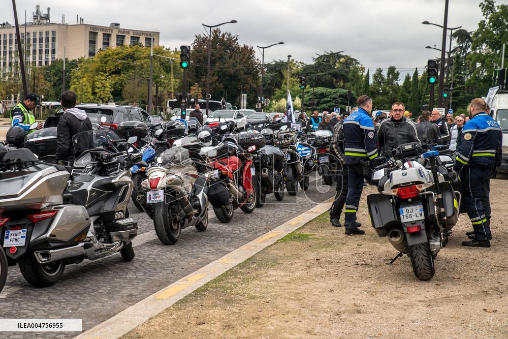 Motorbike Rally Against Low Emission Zones In Paris - France