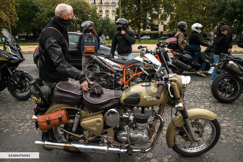 Motorbike Rally Against Low Emission Zones In Paris - France