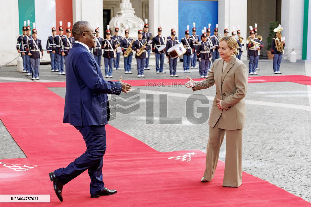 Giorgia Meloni Meets Umaro Sissoco Embalo In Rome - Italy