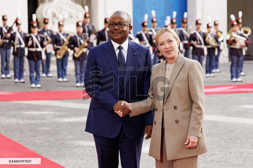 Giorgia Meloni Meets Umaro Sissoco Embalo In Rome - Italy