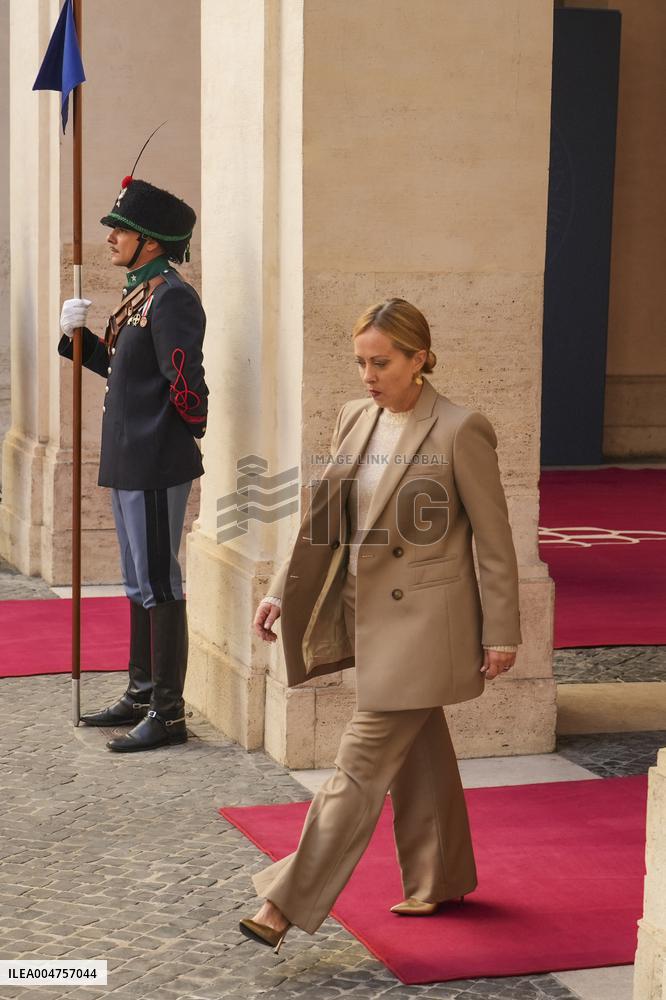 Giorgia Meloni Meets Umaro Sissoco Embalo In Rome - Italy