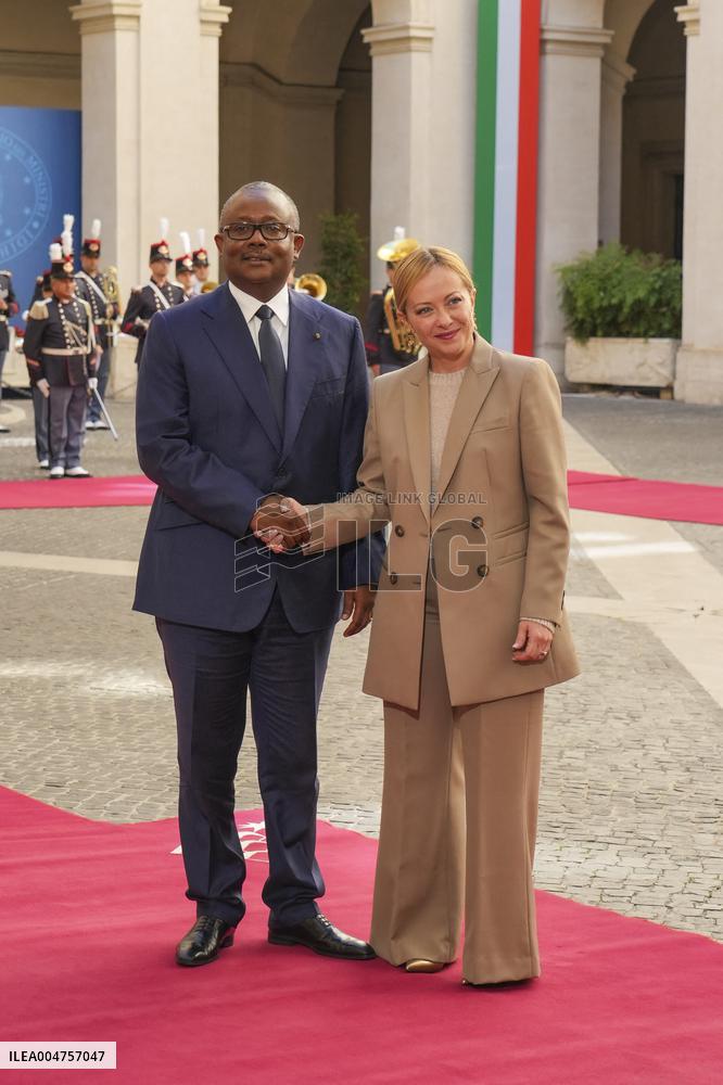 Giorgia Meloni Meets Umaro Sissoco Embalo In Rome - Italy