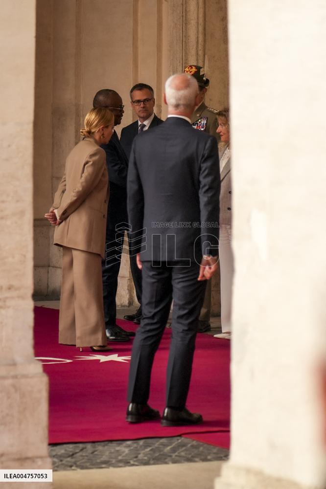 Giorgia Meloni Meets Umaro Sissoco Embalo In Rome - Italy