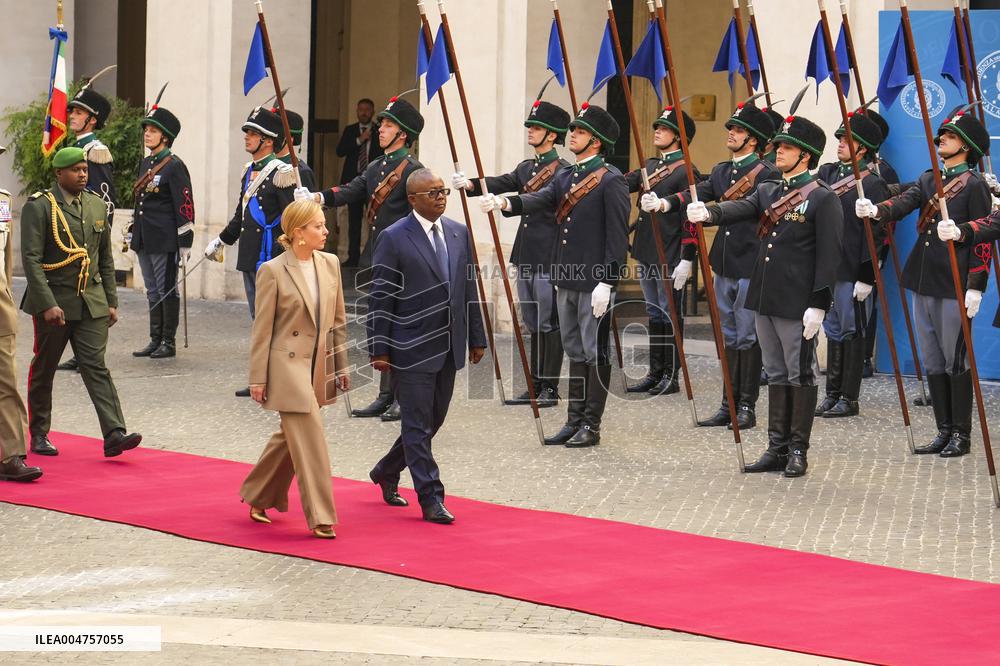 Giorgia Meloni Meets Umaro Sissoco Embalo In Rome - Italy