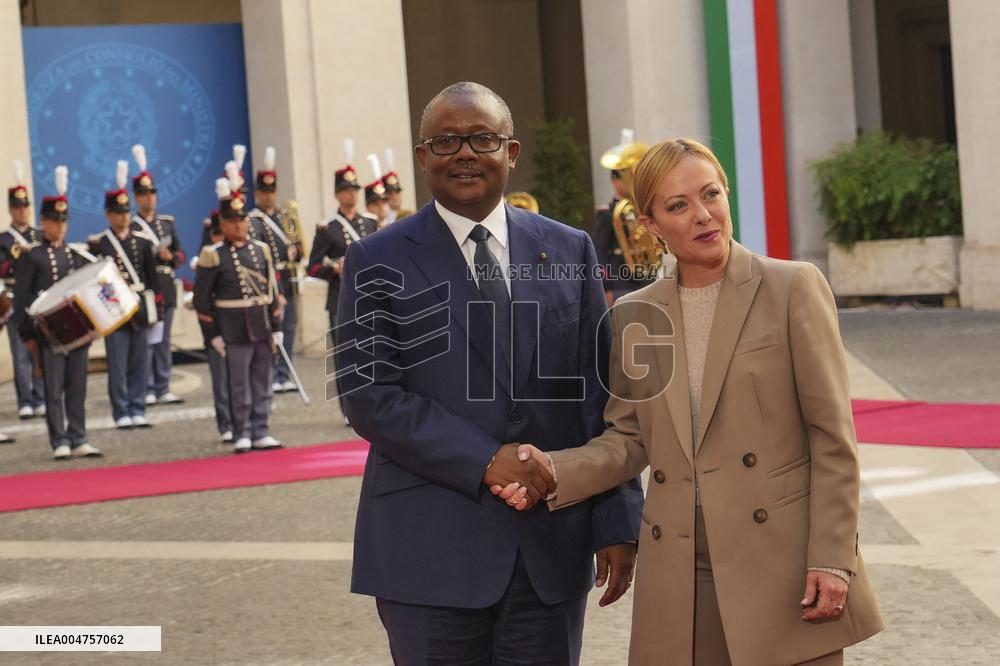 Giorgia Meloni Meets Umaro Sissoco Embalo In Rome - Italy