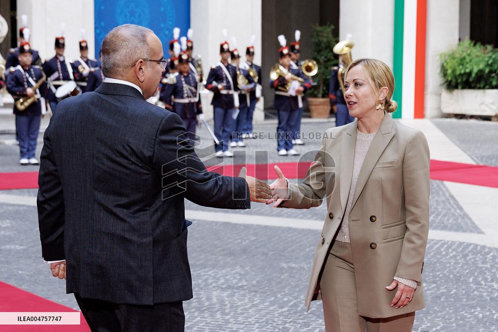 Giorgia Meloni Meets Bahrain Prime Minister In Rome - Italy
