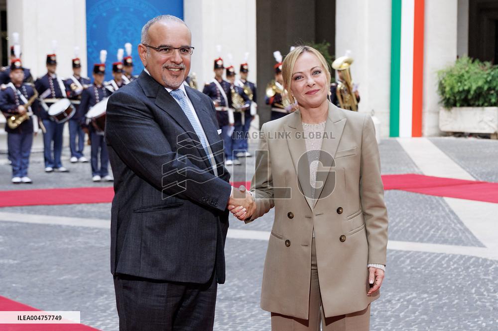 Giorgia Meloni Meets Bahrain Prime Minister In Rome - Italy