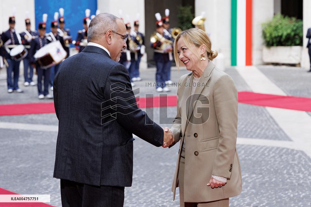 Giorgia Meloni Meets Bahrain Prime Minister In Rome - Italy