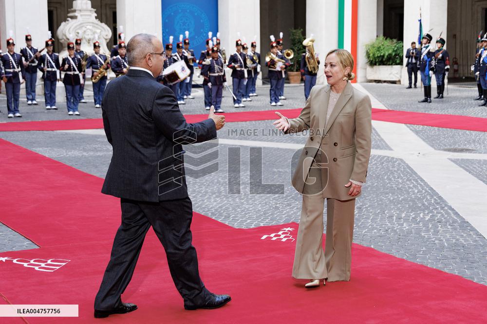 Giorgia Meloni Meets Bahrain Prime Minister In Rome - Italy