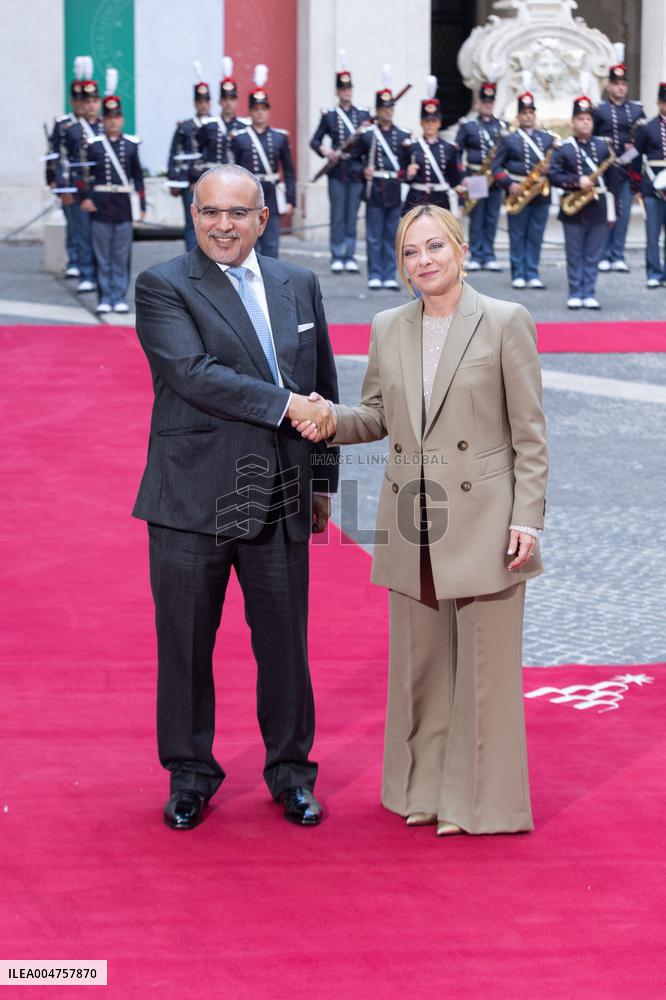 Giorgia Meloni Meets Bahrain Prime Minister - Rome