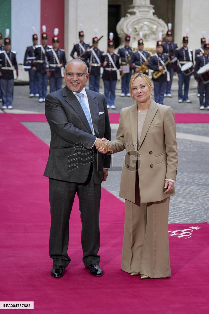 Giorgia Meloni Meets Bahrain Prime Minister - Rome